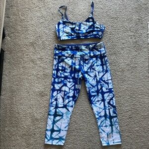 Blue and White Tie-Dye Activewear Set